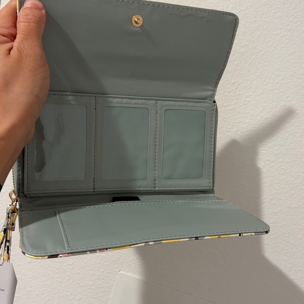 Floral Yellow Women's Foldover Wallet Clutch - Picture 3 of 4